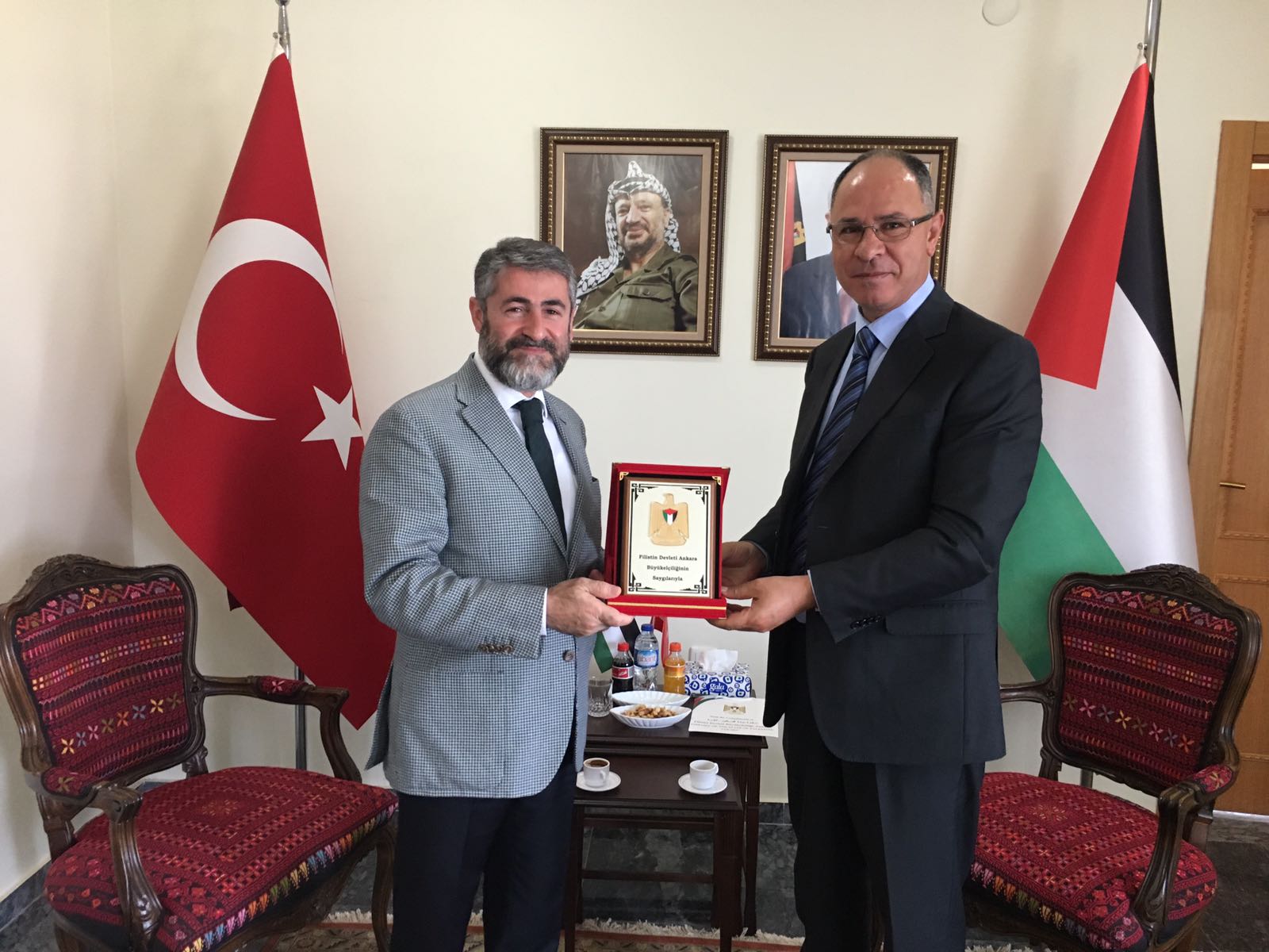 Türkiye’deki Filistin Büyükelçisini Ziyaret